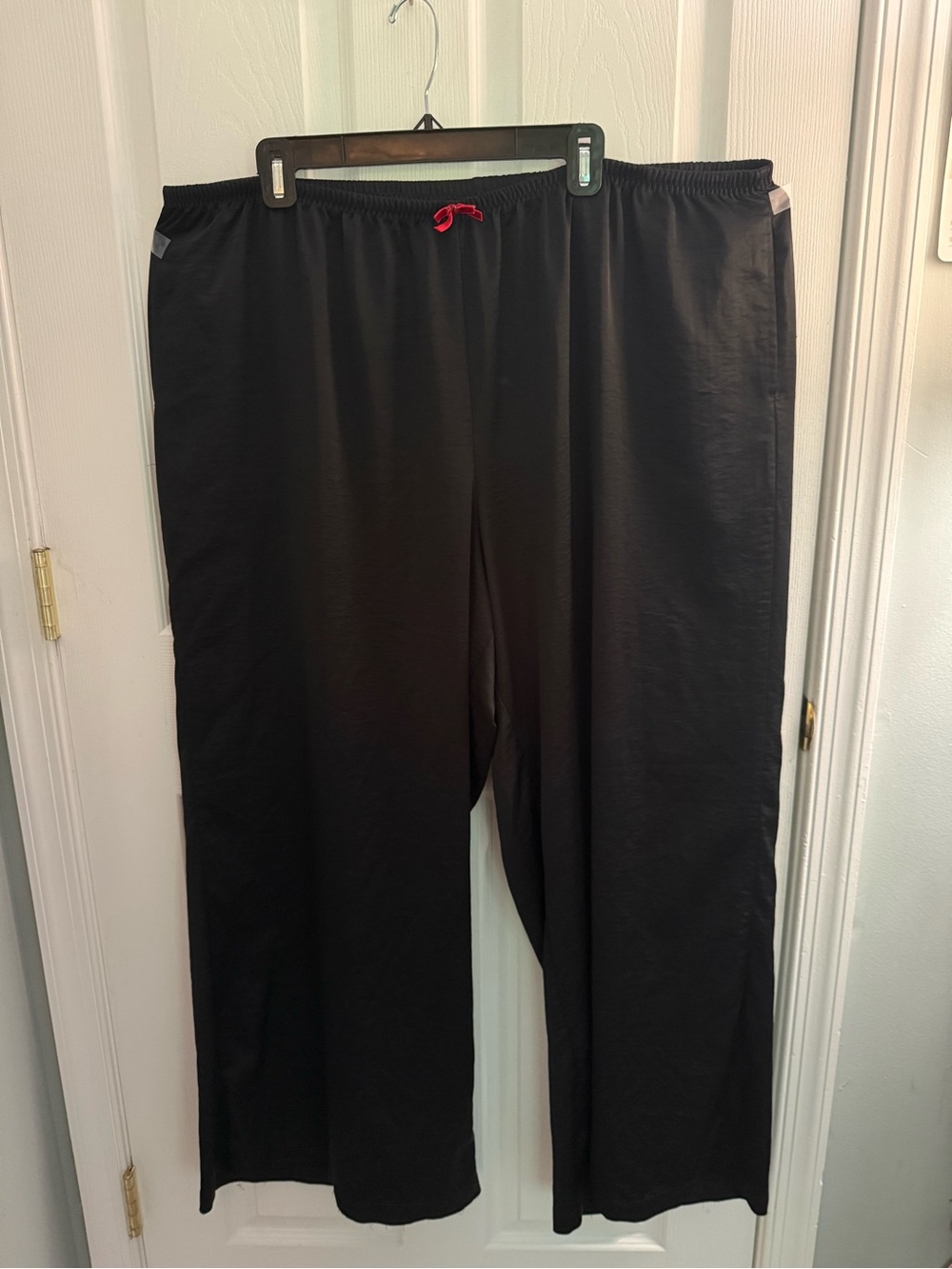 Black Elastic-Waist Pajama Pants